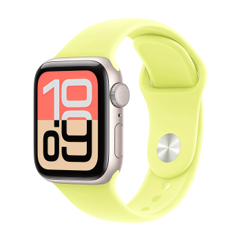 Apple Watch SE 3 40 mm, Starlight Aluminum Neon Yellow Sport Band M/L